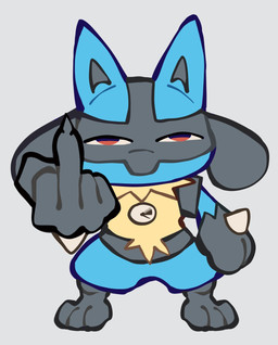 ambiguous_gender anthro chibi claws front_view fur gesture gesturing_at_viewer grey_background hand_gesture humanoid_hands humor looking_at_viewer middle_finger mouthless narrowed_eyes nude simple_background solo spikes spikes_(anatomy) standing tuft darkluxia nintendo pokemon generation_4_pokemon lucario pokemon_(species) 2025 hi_res lol_comments reaction_image male_(lore)