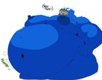 anthro belly big_belly big_moobs big_muscles big_nipples big_pecs bloated blue_belly blue_body blue_fur blue_nipples cookie cookie_in_mouth eating eating_cookie eating_food food fur huge_belly huge_nipples huge_pecs male moobs musclegut muscular muscular_anthro muscular_male navel nipples nude obese obese_anthro obese_male onomatopoeia overweight overweight_anthro overweight_male pecs rumbling_stomach simple_background solo sound_effects speech_bubble text white_background abbamusa410791 cookie_monster monster english_text half-length_portrait hi_res portrait