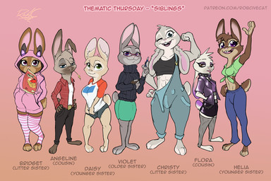 :3 abs absolute_territory alternative_fashion anthro barefoot biped blue_eyes bottomwear bra breasts brown_body brown_eyes brown_fur buckteeth cheek_tuft chip_bag choker clipboard clothed clothing crop_top denim denim_bottomwear denim_clothing denim_shorts dipstick_ears ear_markings electronics eye_bags eyeshadow eyewear facial_tuft feet female fishnet_clothing fishnet_legwear flannel_shirt flexing flexing_bicep footwear fur furgonomics gesture glasses gradient_background green_eyes grey_body grey_fur group half-closed_eyes hand_in_pocket hands_on_hips head_tuft headphones holding_object hoodie jacket jewelry legwear lineup looking_at_viewer makeup midriff mouth_hold multicolored_ears muscular muscular_anthro muscular_female narrowed_eyes necklace one_eye_closed open_clothing open_jacket open_mouth open_smile open_topwear overalls pants pattern_clothing pattern_footwear pattern_legwear pattern_socks pen pink_background pink_nose pockets punk purple_eyes purple_eyeshadow scut_tail shirt short_tail shorts simple_background skirt smile socks spiked_choker sports_bra standing striped_clothing striped_footwear striped_socks stripes sweater tail tan_body tan_fur teeth text thigh_highs thigh_socks tied_shirt toeless_footwear toeless_socks topwear tuft turtleneck underwear waving wheat wheat_in_mouth white_body white_fur robcivecat disney zootopia fan_character violet_hopps lagomorph leporid mammal rabbit 2022 3:2 english_text signature url cousins_(lore) sibling_(lore) sister_(lore) sisters_(lore)