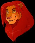 ambiguous_form cheek_tuft facial_tuft fangs fur glistening glistening_eyes logo male mane open_mouth open_smile orange_body orange_fur orange_sclera red_eyes red_mane red_nose simple_background smile solo teeth transparent_background tuft milk-jug disney the_lion_king simba_(the_lion_king) felid lion mammal pantherine 2021 alpha_channel artist_logo colored digital_drawing_(artwork) digital_media_(artwork) headshot_portrait portrait