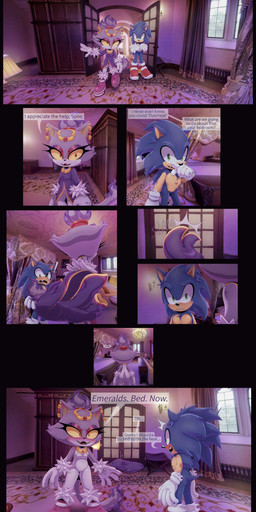 anthro bedroom blush clothing duo female footwear gloves hair handwear hero high_heels imminent_sex in_heat jacket male male/female ponytail princess royalty shoes speech_bubble text topwear xx_hahamonsterpp_xx sega sonic_the_hedgehog_(series) blaze_the_cat sonic_the_hedgehog domestic_cat eulipotyphlan felid feline felis hedgehog mammal absurd_res comic english_text hi_res