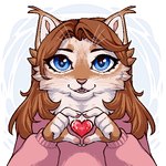 1:1 2023 5_fingers anthro blue_eyes brown_hair digital_media_(artwork) domestic_cat eyebrows eyelashes felid feline felis female female_anthro fingers hair kyotoleopard low_res mammal open_mouth smile teeth tongue whiskers