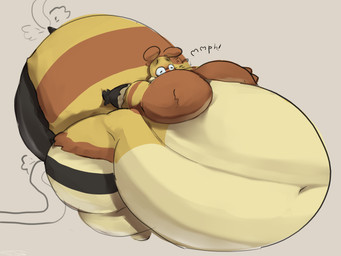 abdomen_expansion air_inflation antennae_(anatomy) anthro arthropod_abdomen arthropod_abdomen_inflation belly belly_expansion belly_inflation big_belly big_breasts blush body_inflation breasts deep_navel expansion featureless_breasts female hose hose_in_abdomen hose_in_butt hose_inflation huge_arthropod_abdomen huge_belly huge_breasts huge_hips huge_thighs hyper hyper_abdomen hyper_belly hyper_breasts hyper_hips hyper_inflation hyper_thighs inflation navel non-mammal_breasts object_in_ass simple_background solo stinger striped_body stripes thick_thighs wide_hips yellow_body 6saw789 bee_(6saw789) arthropod bee honey_bee hymenopteran insect 2025 absurd_res digital_drawing_(artwork) digital_media_(artwork) hi_res shaded