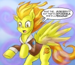 comic dialogue english_text equid equine feathered_wings feathers female feral friendship_is_magic hair hasbro mammal my_little_pony mythological_creature mythological_equine mythology pegasus pluckyninja solo spitfire_(mlp) surprise text wings wonderbolts_(mlp) yellow_body yellow_feathers