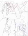 anthro claws clothed clothing duo female forced fur hair male multi_tail nude open_mouth oral_vore soft_vore tail tongue tongue_out vore tierafoxglove aronai poojawa canid canine fox mammal 2016 hi_res sketch traditional_media_(artwork)