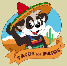 anthro arm_tuft black_body black_fur blue_sky cactus chest_tuft clothed clothing cloud elbow_tuft fangs front_view fur hat headgear headwear logo male male_anthro open_mouth open_smile outside plant red_tongue sky smile solo teeth tongue tuft white_body white_fur young young_anthro young_male pandapaco parinton bear giant_panda mammal artist_logo signature