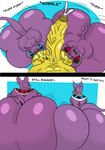 anthro big_butt big_penis bodily_fluids butt cum duo genital_fluids genitals huge_butt huge_penis hyper hyper_butt male male/male penile penis penis_worship pronounced_browridge text coleson dragon_ball dragon_ball_super beerus champa quitela english_text hi_res brother_(lore) brothers_(lore) sibling_(lore)