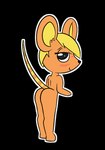 anthro blonde_hair blush butt female fur hair inner_ear_fluff lidded_eyes looking_at_viewer looking_back looking_back_at_viewer nude orange_body orange_fur phone_drawing raised_tail simple_background solo tail transparent_background tuft happy_harvey animal_crossing nintendo bettina_(animal_crossing) mammal mouse murid murine rodent alpha_channel hi_res