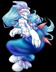 areola blue_eyes blue_hair breasts female genitals hair long_hair looking_at_viewer nipples nude pussy simple_background solo white_body suddenhack nintendo pokemon generation_7_pokemon mammal marine pinniped pokemon_(species) primarina absurd_res hi_res