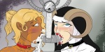 adjatha beauty_mark black_lips blonde_hair blue_eyes blush cheek_bulge collar corruption_of_champions cum cum_drinking cum_drip cum_from_nose cum_in_mouth cum_in_nose cum_inside cum_on_lips cum_trail dark_skin dominika_(coc) dripping female forced forced_oral fucked_silly hair horn human leash machine mechanical not_furry nun oral oral_sex overflow red_lips scylla_(coc) sex side_view
Rating: Questionable
Score: 3
User: Robinebra
Date: September 06, 2012