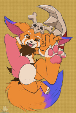 animal_genitalia animal_penis anthro balls big_balls big_penis boomerang brown_eyes canine_genitalia canine_penis curling_toes erection feet foot_focus genitals huge_balls huge_penis hyper hyper_genitalia hyper_penis knot male open_mouth pattern_background paws penis perineum simple_background small_but_hung smile solo tongue young young_anthro young_male third-party_edit yuniwolfsky league_of_legends riot_games tencent gnar_(lol) yordle 2016 absurd_res hi_res