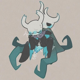 ambiguous_gender ambiguous_penetration black_eyes blue_cloak blue_clothing blue_penis blush bodily_fluids cloak cloak_only clothing cum duo ejaculation eyes_closed from_behind_position genital_fluids genitals glowing glowing_genitalia glowing_penis grey_cloak grey_clothing heart_symbol horn male male/ambiguous on_lap orgasm penetration penis riding sex simple_background sitting sitting_on_another sitting_on_lap spread_legs spreading sweat tremble_spikes chacodoodle hollow_knight_(franchise) team_cherry broken_vessel_(hollow_knight) the_knight_(hollow_knight) arthropod vessel_(species) 1:1