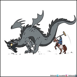 ambiguous_gender armor attack broom brown_body brown_fur chasing claws cleaning_tool clothed clothing feral fur grey_body grey_scales group headgear headwear helmet horn knight looking_back melee_weapon open_mouth riding scales scared simple_background tail tongue trio warrior weapon wings fishtrout mythology dragon equid equine horse human mammal mythological_creature mythological_scalie scalie 1:1 digital_media_(artwork)