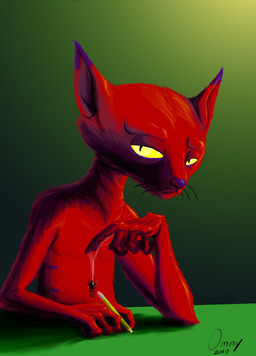 male pencil_(object) solo ommy87 cartoon_network courage_the_cowardly_dog katz_(courage_the_cowardly_dog) arachnid arthropod domestic_cat felid feline felis mammal spider source_request