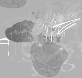 anthro balls big_balls big_penis bodily_fluids cum cum_expulsion cum_in_ass cum_inside genital_fluids genitals huge_balls huge_penis hyper hyper_balls hyper_genitalia hyper_penis machine male musk penis solo sweat nathyness demon protogen absurd_res better_version_at_source hi_res