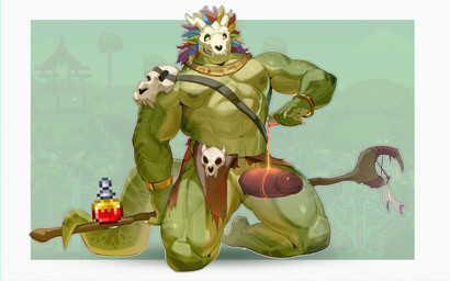 abs animal_genitalia anthro areola biceps bone bone_mask bottomwear bottomwear_aside clothing clothing_aside erection forearm_muscles genital_slit genitals glans green_body humanoid_genitalia humanoid_penis humanoid_penis_in_slit loincloth loincloth_aside male mask muscular muscular_anthro muscular_legs muscular_male nipples obliques pecs penis quads scales skull skull_mask solo stocky tail trapezius vein veiny_penis ruinfish terraria witch_doctor_(terraria) lihzahrd lizard reptile scalie 16:10 hi_res widescreen