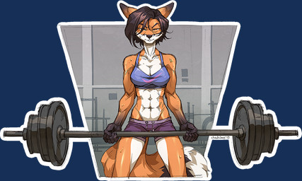 abs anthro bra clothing exercise female muscular muscular_female simple_background solo sports_bra transparent_background underwear v-cut weightlifting weights workout chadzime rosaline_(bronx23) canid canine fox mammal red_fox true_fox alpha_channel