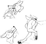 anthro basic_sequence butt crossgender duo female head_first male male/female male_pred oral_vore partially_inside paws struggling swallowing text three_frame_image three_frame_sequence vore chaoshetra nintendo star_fox aldaric wolf_o'donnell canid canine canis fox mammal wolf hi_res monochrome sequence traditional_media_(artwork)