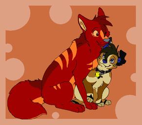 ambiguous_gender black_collar blue_eyes blue_inner_ear blue_nose brown_body brown_eyes brown_fur collar digitigrade duo eyebrows facial_piercing feral fur grey_sclera head_tuft inner_ear_fluff lip_piercing lip_ring looking_at_another one_ear_up one_eye_closed orange_background orange_body orange_fur paws piercing red_body red_fur ring_piercing romantic romantic_couple simple_background sitting size_difference smile smile_lines snout tail tan_body tan_fur tuft yellow_sclera sebdoggo aj_(ajbob) blue_(sebdoggo) canid canine canis domestic_dog fox herding_dog hybrid mammal mixed_breed pastoral_dog welsh_corgi wolf 2011 aliasing digital_drawing_(artwork) digital_media_(artwork) flat_colors microsoft_paint_(artwork) male_(lore) trans_(lore) trans_man_(lore)