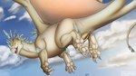 anus bodily_fluids butt claws detailed_background dripping female feral genital_fluids genitals licking licking_lips licking_own_lips looking_at_viewer looking_back nude presenting presenting_hindquarters pussy pussy_juice_drip rear_view scales solo tail tongue tongue_out vaginal_fluids white_body white_eyes white_scales skyebold dungeons_and_dragons hasbro mythology wizards_of_the_coast crystal_dragon dragon dragon_(dnd) mythological_creature mythological_scalie scalie 16:9 absurd_res hi_res widescreen