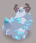 anthro balls claws frottage genitals horn looking_pleasured male overweight overweight_anthro overweight_male penile penis sex solo redras_shoru league_of_legends riot_games tencent willump_(lol) yeti hi_res