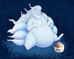 9_tails belly big_belly dessert digitigrade female feral food fur hair huge_belly ice_cream multi_tail obese obese_female obese_feral overweight overweight_female overweight_feral simple_background solo tail thick_thighs white_body white_fur white-dragon nintendo pokemon alolan_form alolan_ninetales generation_7_pokemon pokemon_(species) regional_form_(pokemon) 2024 hi_res shaded signature soft_shading