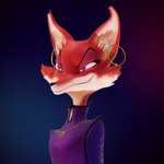 anthro clothed clothing ear_piercing ear_ring female piercing ring_piercing simple_background solo villainous ptptpt the_donkey_king fitna_(the_donkey_king) canid canine fox mammal 1:1 hi_res