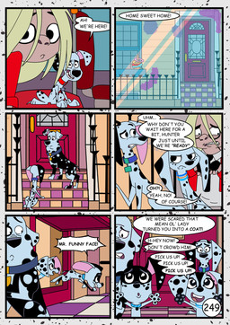 black_spots building dialogue duo female feral fur house male red_door speech_bubble spots text white_body white_fur redundantmodule 101_dalmatian_street 101_dalmatians disney dee_dee_(101_dalmatians) delilah_(101_dalmatians) dizzy_(101_dalmatians) dolly_(101_dalmatians) doug_(101_dalmatians) dylan_(101_dalmatians) hunter_de_vil canid canine canis dalmatian domestic_dog human mammal comic english_text hi_res