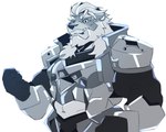 anthro armor beard exposed_belly facial_hair hair male mustache solo white_beard white_facial_hair white_hair white_mustache bwen cookie_run tea_knight_cookie felid lion mammal pantherine