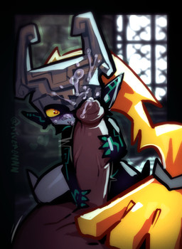 armor big_penis black_body blonde_hair bodily_fluids clothing cum cum_on_face duo ejaculation female first_person_view fused_shadow genital_fluids genitals green_markings grey_body hair handjob headgear headwear heart_eyes heart_symbol helmet huge_penis humanoid_pointy_ears male male/female markings one_eye_obstructed orange_eyes penile penis pointy_ears ponytail prehensile_hair sex shortstack size_difference smaller_female tan_body tan_skin thick_thighs wide_hips yellow_sclera riveren_(artist) nintendo the_legend_of_zelda twilight_princess midna human humanoid imp mammal twili hi_res