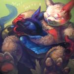 anthro duo eyes_closed fur hug male overweight overweight_male simple_background white_body white_fur motogen nintendo pokemon generation_3_pokemon generation_4_pokemon lucario pokemon_(species) zangoose 1:1 2009