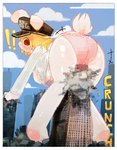 2024 9/11 accidental_destruction anthro areola areola_slip bent_over black_clothing black_hat black_headwear blonde_hair blue_sky blush blush_lines border breasts brown_eyes building building_destruction butt butt_focus button_ears camel_toe captain's_hat captains_hat city city_destruction clothed clothing cloud colored_edge_panties colored_edge_underwear day destruction detailed_background digital_media_(artwork) digital_painting_(artwork) dogmasque9999 embarrassed explosion female female_anthro floppy_ears fur genital_outline glistening glistening_butt glistening_thighs hair handpaw hanging_breasts hat headgear headwear hi_res hindpaw lagomorph leporid low-angle_view macro mammal nipples open_mouth outside panties pantsless pawpads paws pink_areola pink_blush pink_clothing pink_nipples pink_nose pink_panties pink_pawpads pink_underwear puella_bunnington pussy_outline rabbit scut_tail shaded short_tail sky snout solo sound_effects surprise sweater tail text text_on_clothing text_on_panties text_on_underwear topwear under_boob underwear upshirt white_body white_border white_clothing white_fur white_sweater white_topwear