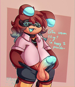 anthro balls blush bodily_fluids clothed clothing erection fur genital_fluids genitals hair looking_at_viewer machine male open_mouth penis precum presenting presenting_penis simple_background smile solo text thick_thighs undressing undressing_self minty_kane malty_(minty_kane) android lagomorph leporid mammal rabbit robot 2025 digital_drawing_(artwork) digital_media_(artwork) english_text