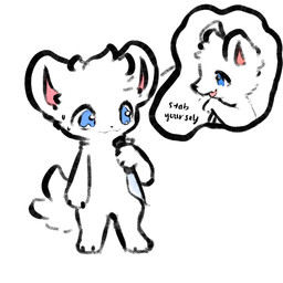 anthro blue_eyes bodily_fluids chibi dot_nose fluffy fluffy_tail fur holding_knife holding_object intrusive_thoughts knife male no_shading nude pink_inner_ear simple_background solo standing sweat sweatdrop tail thought_bubble tuft white_background white_body white_fur white_sclera snoiifoxxo among_us_eyes snoii_(snoiifoxxo) arctic_fox canid canine fox mammal true_fox 1:1 digital_drawing_(artwork) digital_media_(artwork)