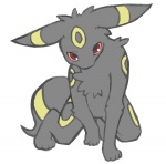 ambiguous_gender looking_at_viewer red_eyes simple_background solo tail white_background kosian nintendo pokemon eeveelution generation_2_pokemon pokemon_(species) umbreon