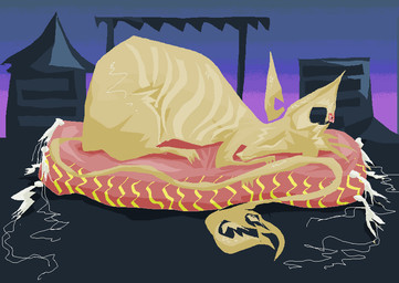 ambiguous_gender detailed_background feral fur sky sleeping solo tail tan_body tan_fur tan_tail naircat domestic_cat felid feline felis mammal 2017 digital_drawing_(artwork) digital_media_(artwork) microsoft_paint_(artwork)