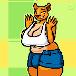 animal_genitalia animal_penis anthro balls big_balls big_breasts big_penis bouncing_breasts bouncing_bulge breasts clothing genitals gynomorph huge_balls huge_breasts huge_penis humanoid_genitalia humanoid_penis hyper hyper_genitalia hyper_penis intersex nude penis slightly_chubby slightly_chubby_anthro slightly_chubby_gynomorph slightly_chubby_intersex solo torn_clothing wardrobe_malfunction langui felid lion mammal pantherine 1:1 animated digital_media_(artwork) pixel_(artwork) pixel_animation trans_(lore) trans_woman_(lore)