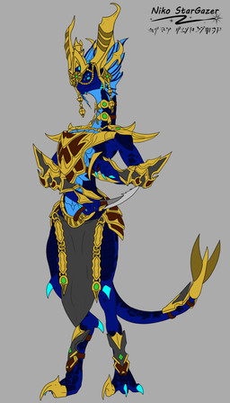 anthro armor blade blue_body bottomwear breastplate claws clothed clothing female gold_(metal) holding_melee_weapon holding_object holding_weapon jewelry loincloth markings melee_weapon simple_background solo standing tail tail_blade weapon weapon_tail niko_stargazer divinity:_original_sin_2 divinity_(series) nikostargazer lizard lizard_(divinity) lizardman reptile scalie absurd_res digital_media_(artwork) hi_res unfinished