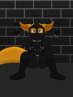 animal_mask anthro bdsm blue_eyes bondage boots bound bulge chain chained clothed clothing collar cuff_(restraint) dungeon footwear fur gimp_mask gimp_suit harness male mask orange_body orange_fur pup_mask restraints sex_slave shoes sitting slave slim solo spread_legs spreading wearing_mask zipper zipper_mouth theursine unknown_artist hi-rez_studios paladins_(game) pip_(paladins) canid canine fox mammal digital_media_(artwork) hi_res