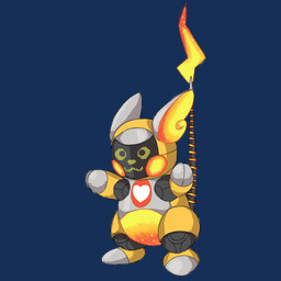 feral glowing glowing_belly glowing_ears heart_symbol machine screen screen_face solo standing faelocke fakemon nintendo pokemon future_pokemon generation_1_pokemon paradox_pokemon pokemon_(species) raichu robot hi_res