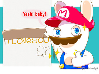 anthro blue_background blue_clothing blue_eyes blue_overalls blue_pupils brown_facial_hair brown_mustache clothed clothed_anthro clothing equation facial_hair fist fur gesture hand_gesture hat headgear headwear holding_object lidded_eyes light long_ears looking_at_viewer male male_anthro mitten_hands motion_lines multicolored_body mustache noseless overalls pupils raised_fist raised_hand red_clothing red_hat red_headwear shirtless_anthro shirtless_male sigh simple_background solo sparkles speech_bubble talking_to_viewer tan_body tan_eyelids tan_inner_ear tan_skin text thumbs_up two_tone_body white_body white_fur yelling yelling_at_viewer jooniethenight mario_bros mario_plus_rabbids_kingdom_battle nintendo raving_rabbids rayman_(series) ubisoft rabbid_mario lagomorph mammal rabbid 2023 4:3 artist_name crossover digital_drawing_(artwork) digital_media_(artwork) english_description english_text lighting shaded