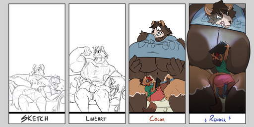 abs anthro big_breasts big_muscles biped breast_expansion breast_grab breasts brown_body brown_fur butt clothed clothing crossgender duo expansion female fur gender_transformation growth hair hand_on_breast huge_breasts huge_muscles hyper hyper_breasts hyper_muscles male mtf_crossgender muscle_growth muscular muscular_anthro muscular_male pecs short_stackification shortstack shrinking simple_background size_difference size_transformation smile standing tail text thick_thighs topwear transformation transformation_sequence wide_hips ceschi brews_(almanners) ceschi_(ceschi) canid canine gulonine mammal marten mustelid musteline pine_marten raccoon_dog tanuki 2:1 digital_media_(artwork) english_text hi_res sequence