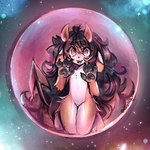 ambiguous_gender anthro black_hair bubble fur hair long_hair paws solo space tan_body tan_fur white_body white_fur anakoluth 1:1