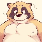 anthro belly big_belly brown_body brown_fur fur kemono male moobs nipples overweight overweight_male simple_background solo naru_papi canid canine mammal raccoon_dog tanuki 1:1 2024 hi_res