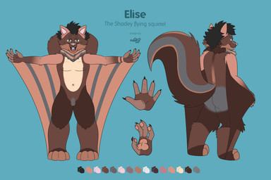 anthro butt male nude smile solo naoto chipmunk flying_squirrel ground_squirrel hybrid mammal rodent sciurid tree_squirrel 3:2 hi_res model_sheet