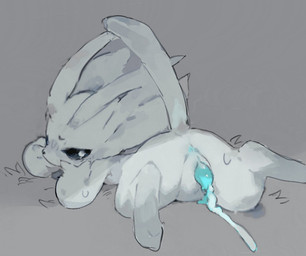 animal_genitalia anthro anus biped black_sclera bodily_fluids butt cum cum_on_ground erection feet genital_fluids genital_slit genitals grass looking_back lying male male_anthro on_front penis plant presenting presenting_anus presenting_hindquarters presenting_penis raised_tail short short_anthro short_male small_penis solo tail teal_penis tears tears_of_pleasure white_body ramssa microsoft ori_(series) xbox_game_studios ori_(ori) guardian_spirit 2025 digital_media_(artwork) redraw
