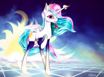 best_princess candy clothing cutie_mark dessert feathered_wings feathers female food footwear fur hair horn legwear lollipop magic multicolored_hair multicolored_tail navel navel_piercing piercing purple_eyes socks solo sun tail teats telekinesis white_body white_feathers white_fur wings anchors_art_studio friendship_is_magic hasbro my_little_pony mythology princess_celestia_(mlp) equid equine mammal mythological_creature mythological_equine winged_unicorn absurd_res hi_res