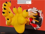 5_toes anthro claws feet feet_up female foot_fetish foot_focus humanoid_feet plantigrade soles solo speech_bubble toe_claws toes nouvaera sega sonic_the_fighters sonic_the_hedgehog_(series) honey_the_cat domestic_cat felid feline felis mammal 4:3 hi_res