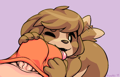 anthro brown_body brown_fur bulge bulge_lick claws clothing duo erection faceless_character faceless_male fur genitals human_on_anthro interspecies licking male male/male male_penetrated male_penetrating male_penetrating_male one_eye_closed oral penetration penis penis_base sex simple_background solo_focus tail tail_motion tailwag tongue tongue_out underwear vein veiny_penis frumples animal_crossing nintendo digby_(animal_crossing) canid canine canis domestic_dog human mammal shih_tzu toy_dog 2019 digital_media_(artwork)