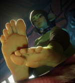 2023 3d_(artwork) 3d_animation 5_toes animated barefoot black_eyebrows black_hair black_nails blush breasts clothing collar colored_nails digital_media_(artwork) eyebrows feet female foot_focus goblin green_body green_skin hair hi_res humanoid humanoid_feet humanoid_pointy_ears looking_at_viewer loop medium_breasts nails no_sound not_furry plantigrade red_eyes seamless_loop short_playtime short_stack socko soles solo spiked_collar spikes toes webm